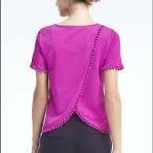 Magenta banana cross back t shirt